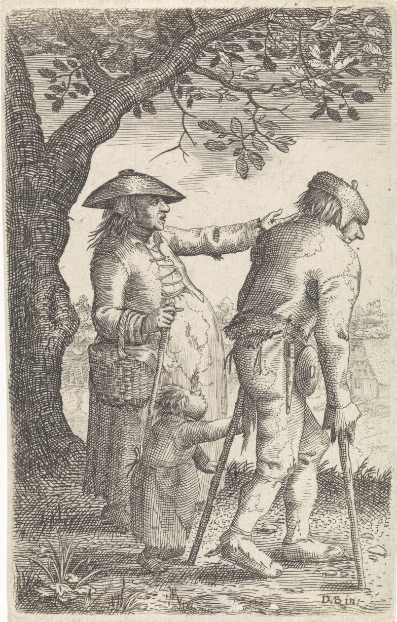 Beggars on Crutches by a Woman and a Child by David Vinckboons (I)