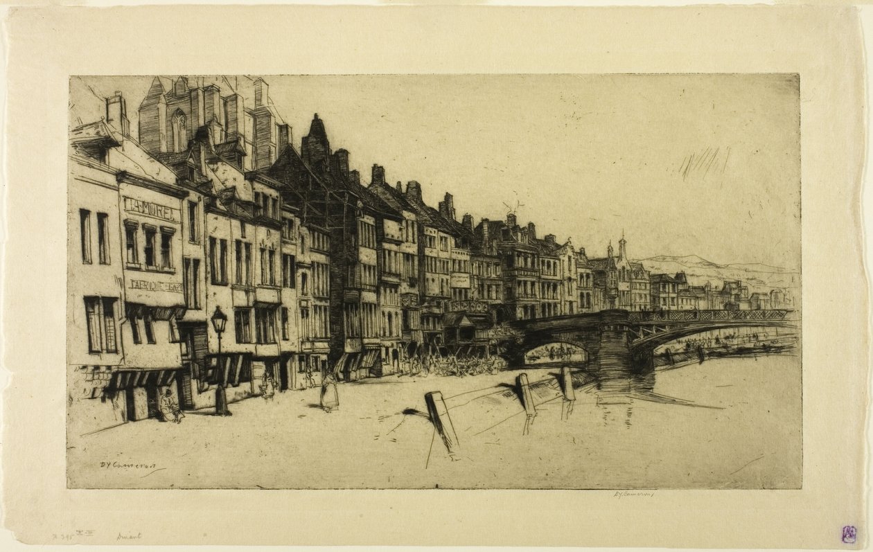 Dinant, plate nine from the Belgian Set by David Young Cameron