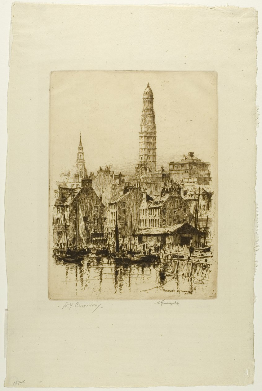 Greenock No. 1, plate thirteen from the Clyde Set by David Young Cameron