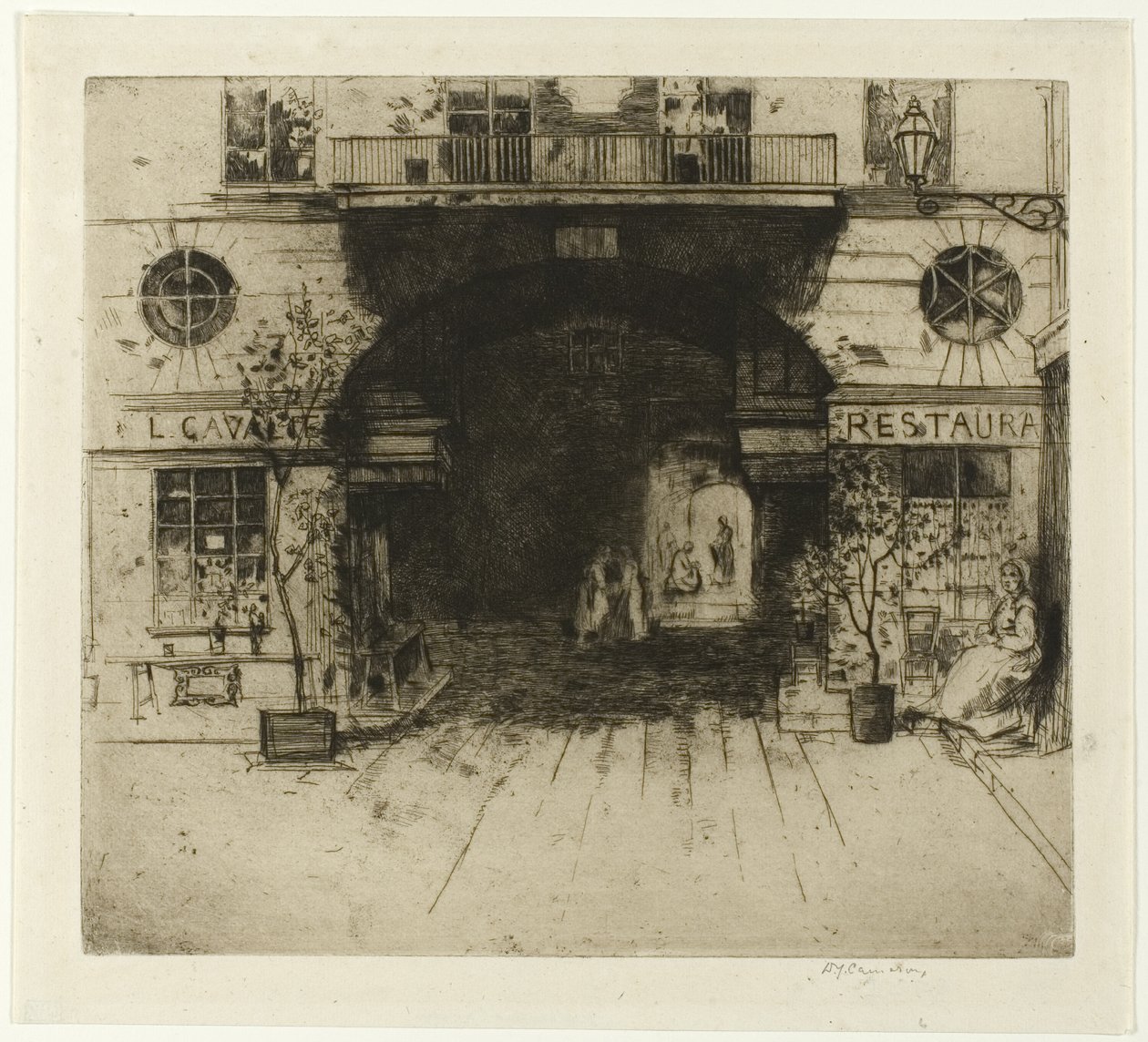 Restaurant Cavalier, Plate Five from the Paris Set by David Young Cameron