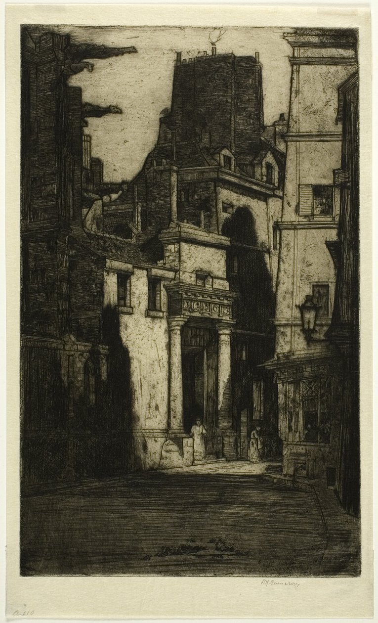 Saint Gervais, Rue des Barres, plate four from the Paris Set by David Young Cameron