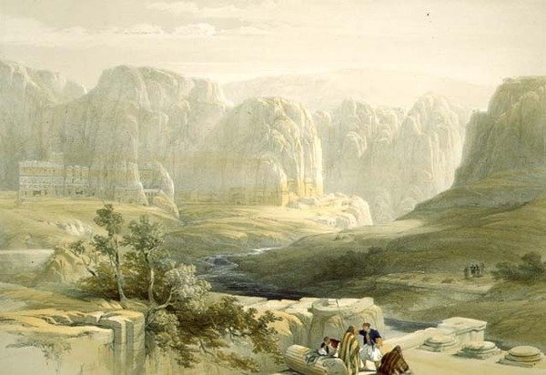 Petra looking South, March 9th 1839, plate 106 from Volume III of The Holy Land, engraved by Louis Haghe, pub. 1849 by David after Roberts
