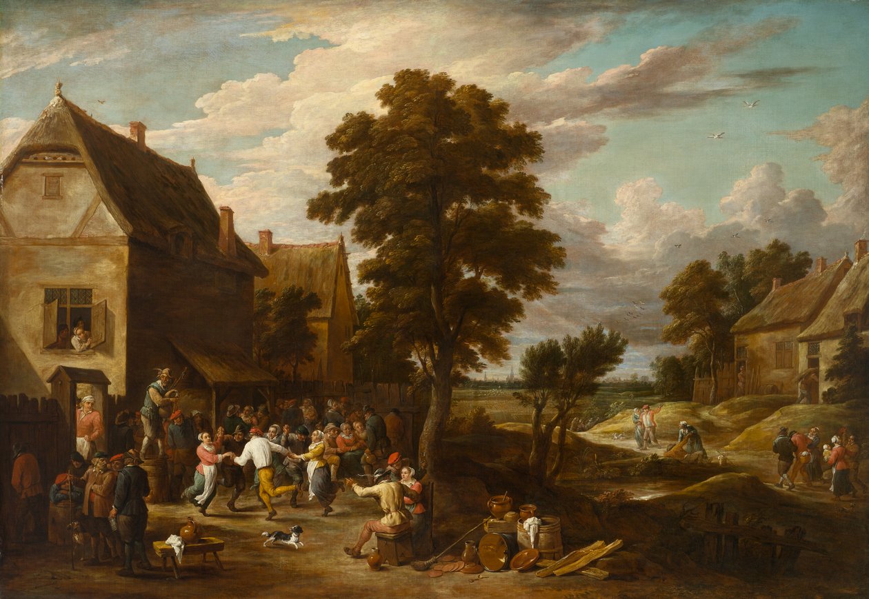Dancers at a Village Inn, circa 1660s by David the Younger (workshop of) Teniers