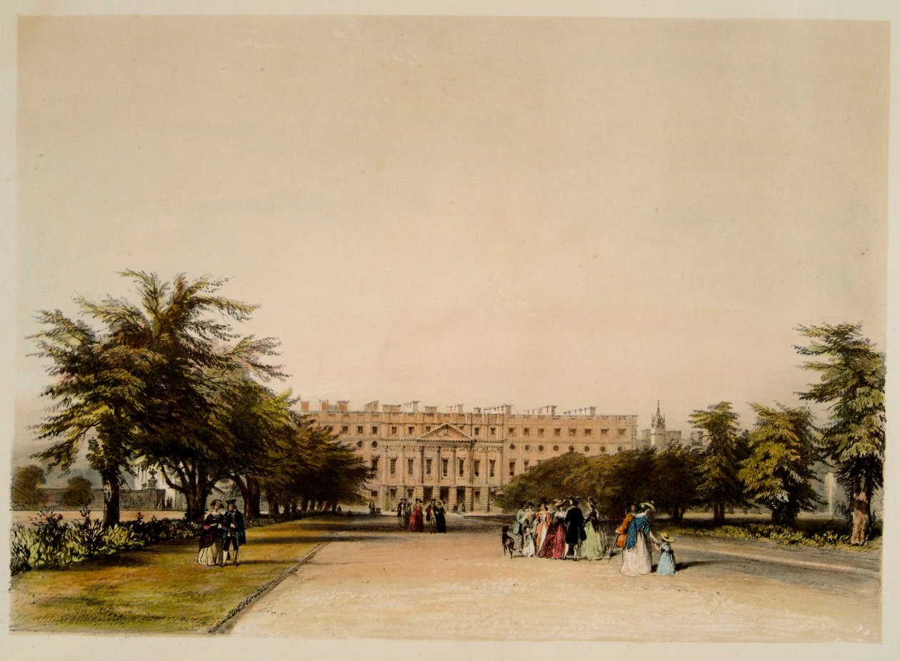 East Front and Great Fountain Garden, Hampton Court by David the younger Cox