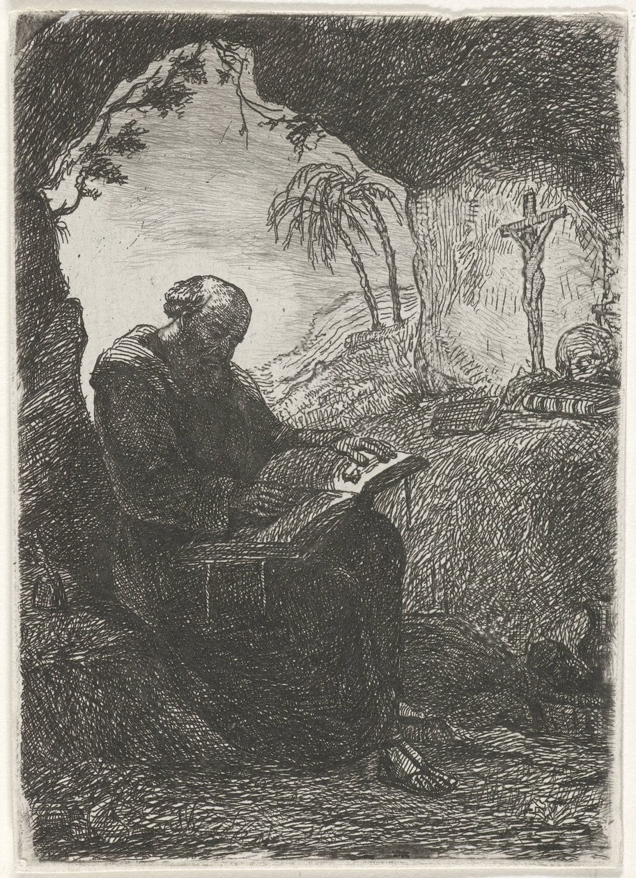Monk in a Cave by David van der Kellen