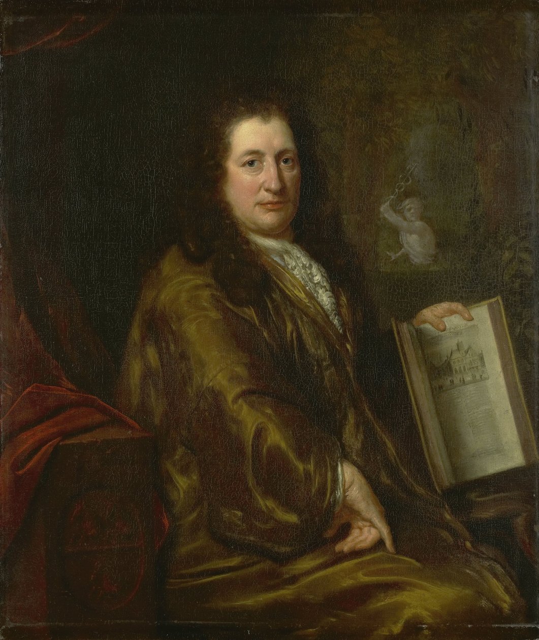 Portrait of Caspar Commelin, bookseller, newspaper publisher and author of the official history of Amsterdam 