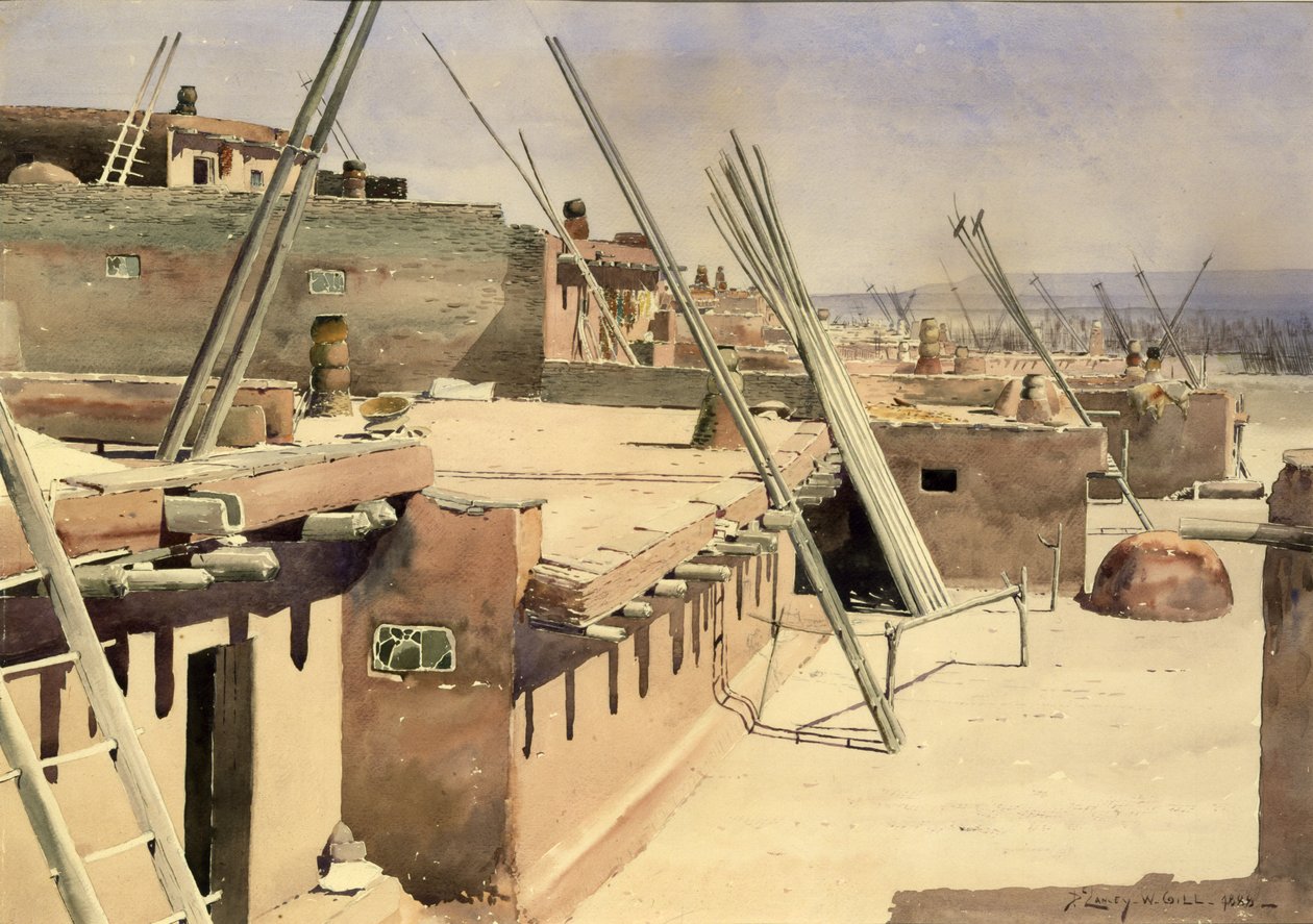 Street in the Pueblo of Zuni, New Mexico, 1888 by De Lancey Gill