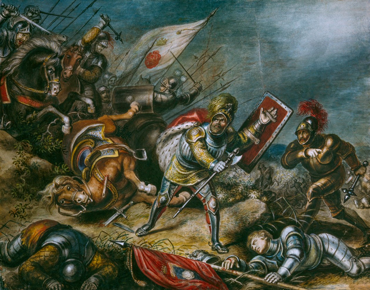 Richard III Fighting on Foot on Bosworth Field by Dean Conger