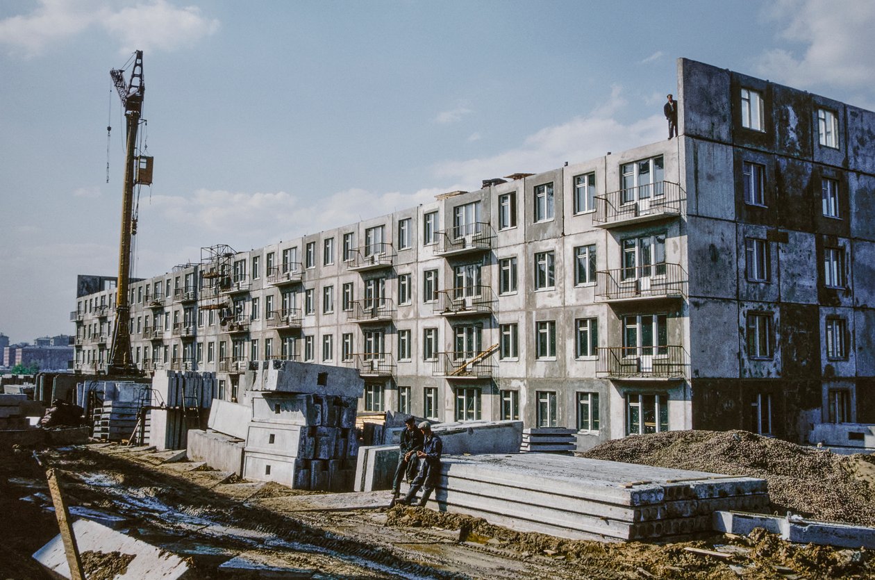 USSR, Bratsk, Irkutsk, New Apartments Under Construction for Workers by Dean Conger