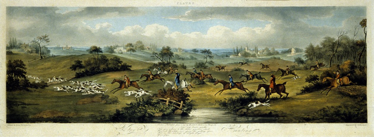 Foxhunting, plate 2, engraved by Thomas Sutherland by Dean Snr. (after) Wolstenholme