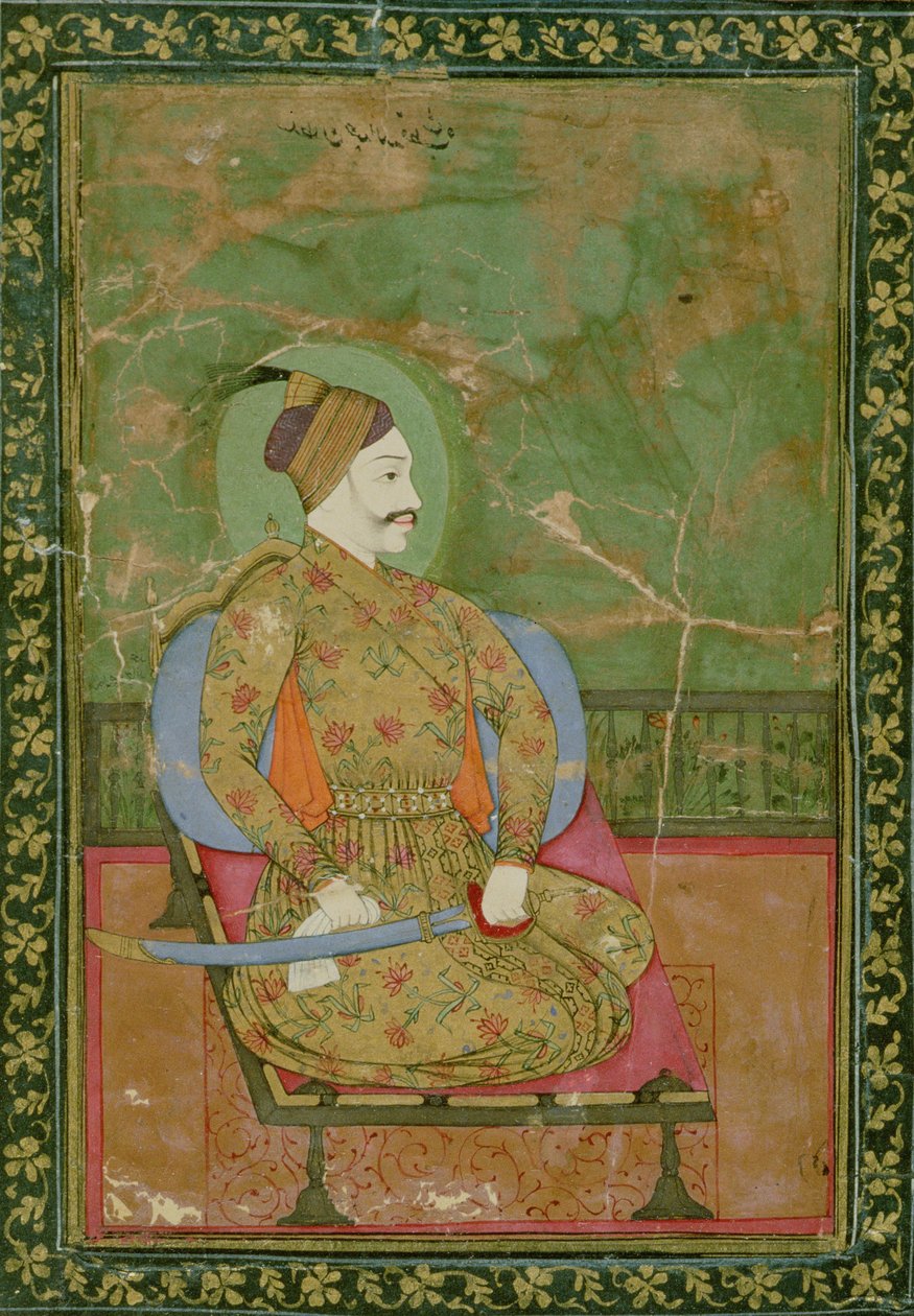 Portrait of Sultan Abdullah Qutb Shah Seated, Golconda, 1670 by Deccani School