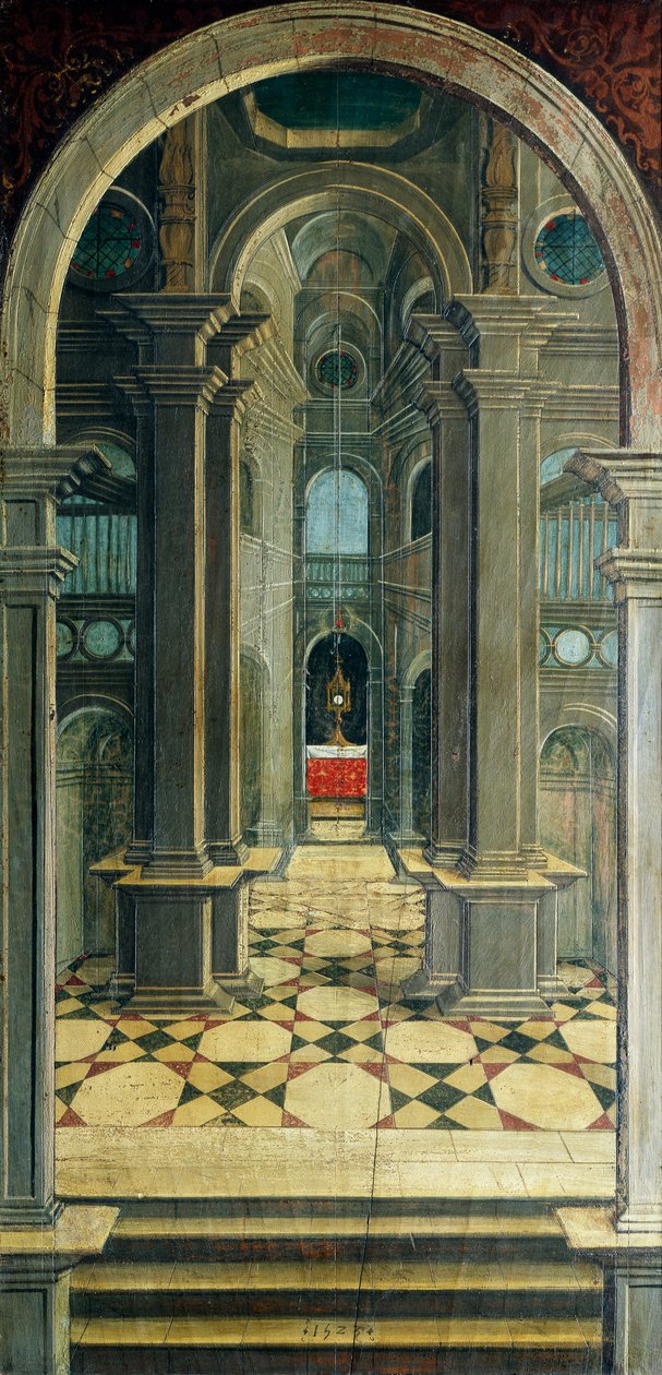 Perspective painted on rear section of 16th century choir, Church of Saint Jerome, Biella by Defendente Ferrari