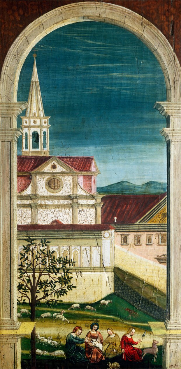 Perspective painted on the rear section of the 16th century choir, Church of Saint Jerome, Biella by Defendente Ferrari