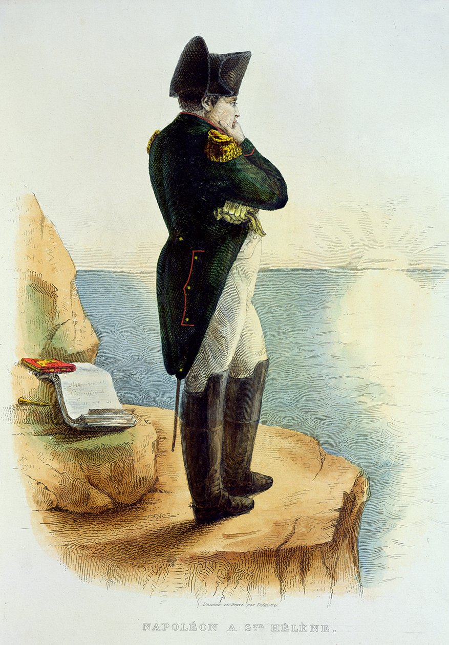 Napoleon on the Island of Saint Helena, Illustration from Le Plutarque Francais by E. Mennechet, Engraved by Delaistre, 1835 by Delaistre