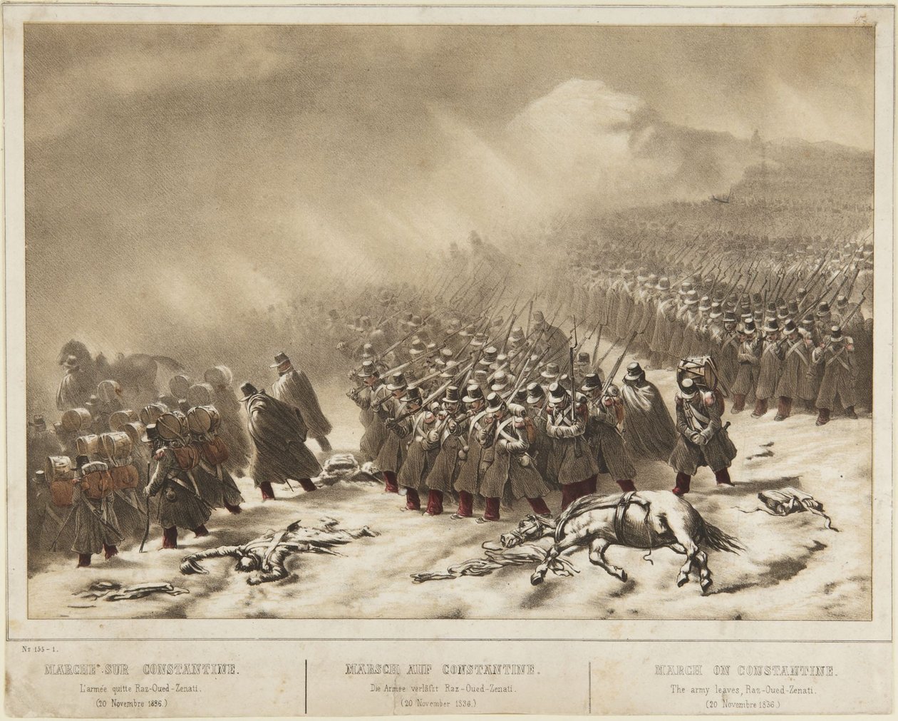 March on Constantine: The Army Leaves Raz-Ourd-Zenati (20 November 1836) by Denis-Auguste-Marie Raffet