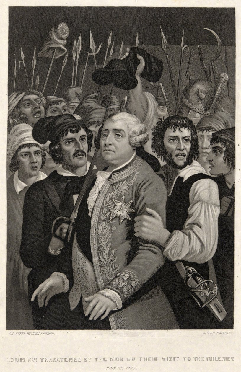 Louis XVI Threatened by the Mob on Their Visit to the Tuileries, June 20 1792, engraved by John Sartain by Denis Auguste Marie (after) Raffet
