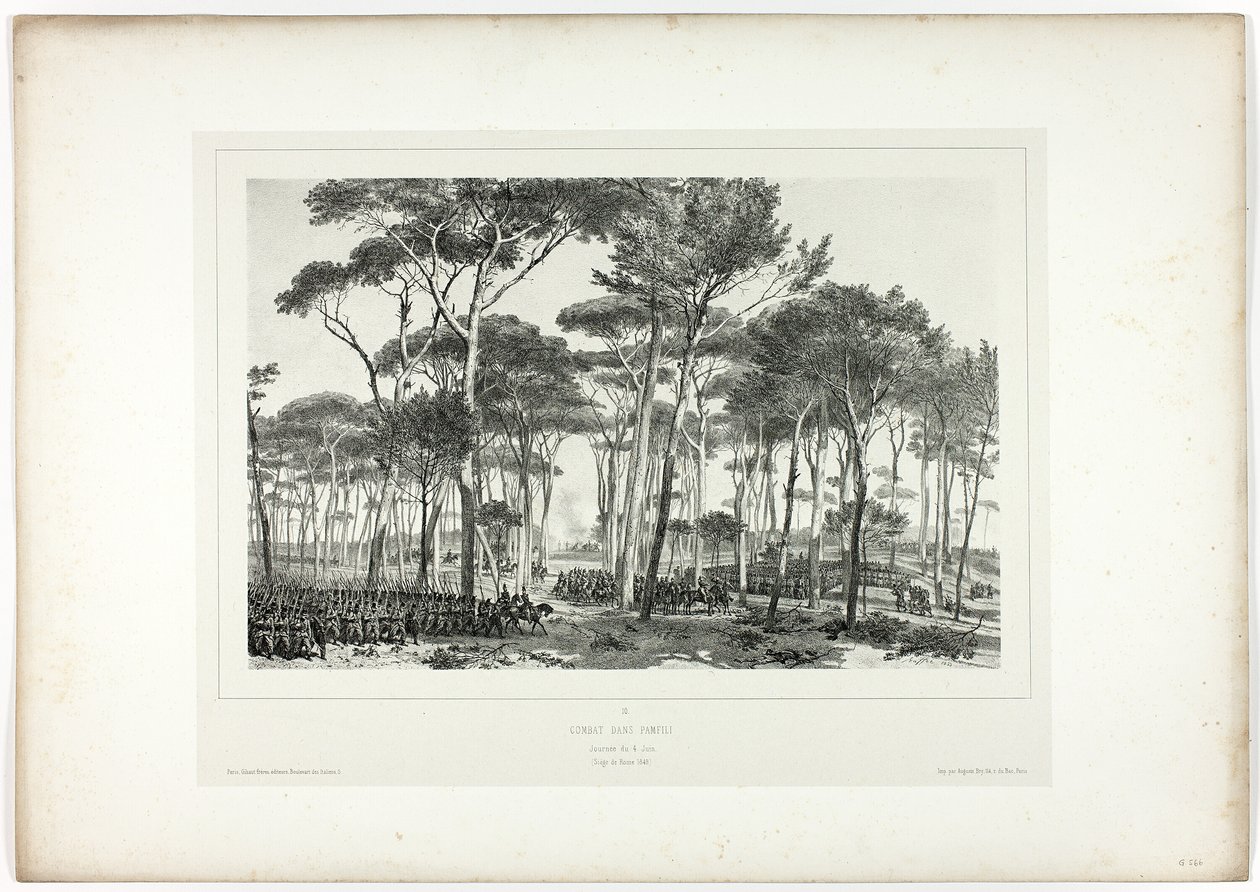 Combat in Pamfili, from Souvenirs d’Italie: Expedition to Rome by Denis Auguste Marie Raffet