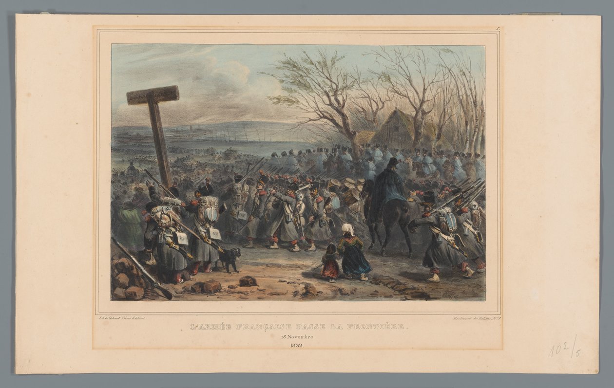 French Army Advances, 1832 by Denis Auguste Marie Raffet