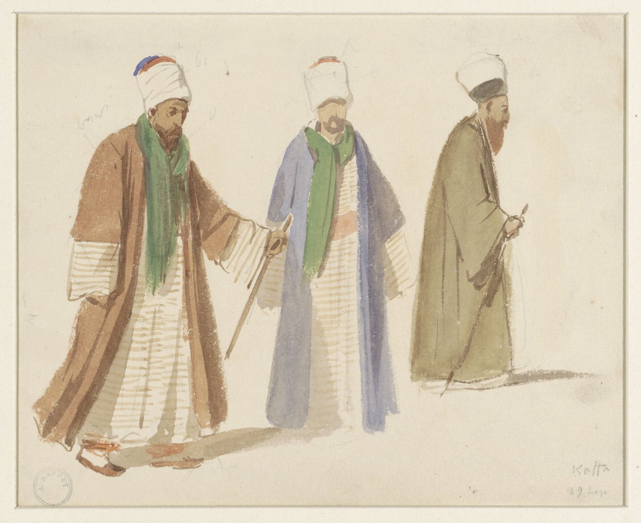 Costume Studies of Three Dervishes in Kaffa by Denis Auguste Marie Raffet