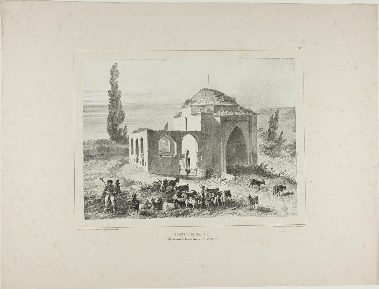 Mariah Tomb, Bachtcheh-Seraï, Crimea, August 21, 1837 by Denis Auguste Marie Raffet