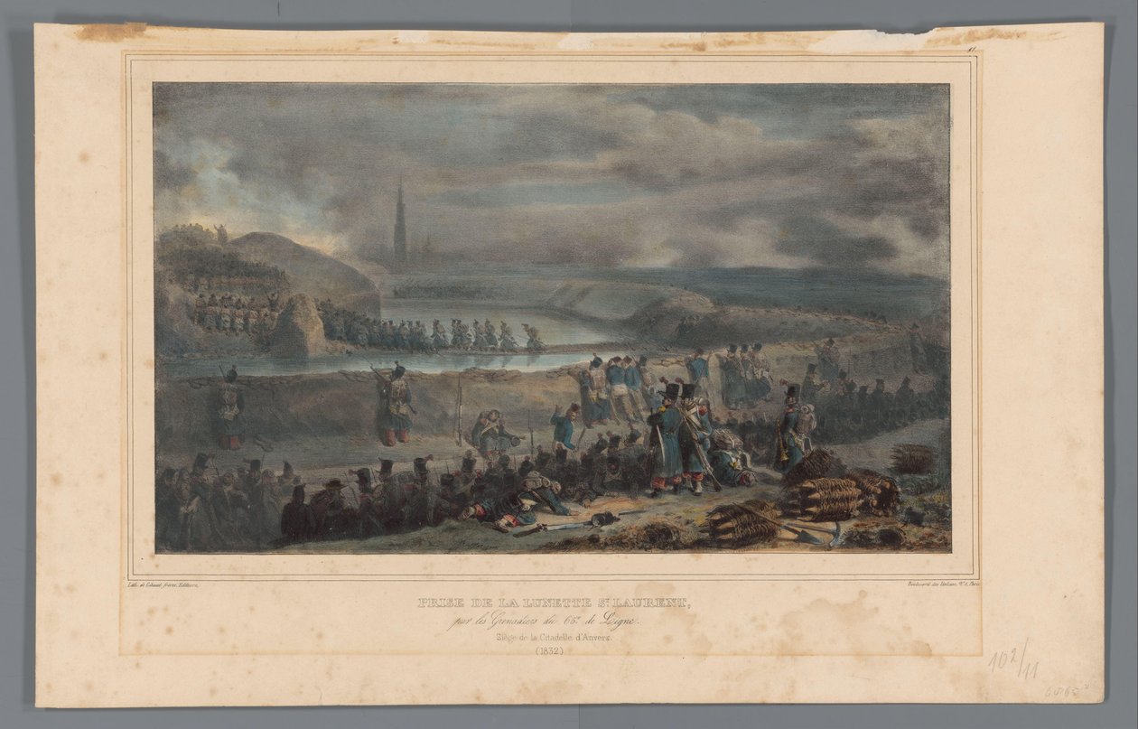 Capture of the Lunette St. Laurent, 1832 by Denis Auguste Marie Raffet