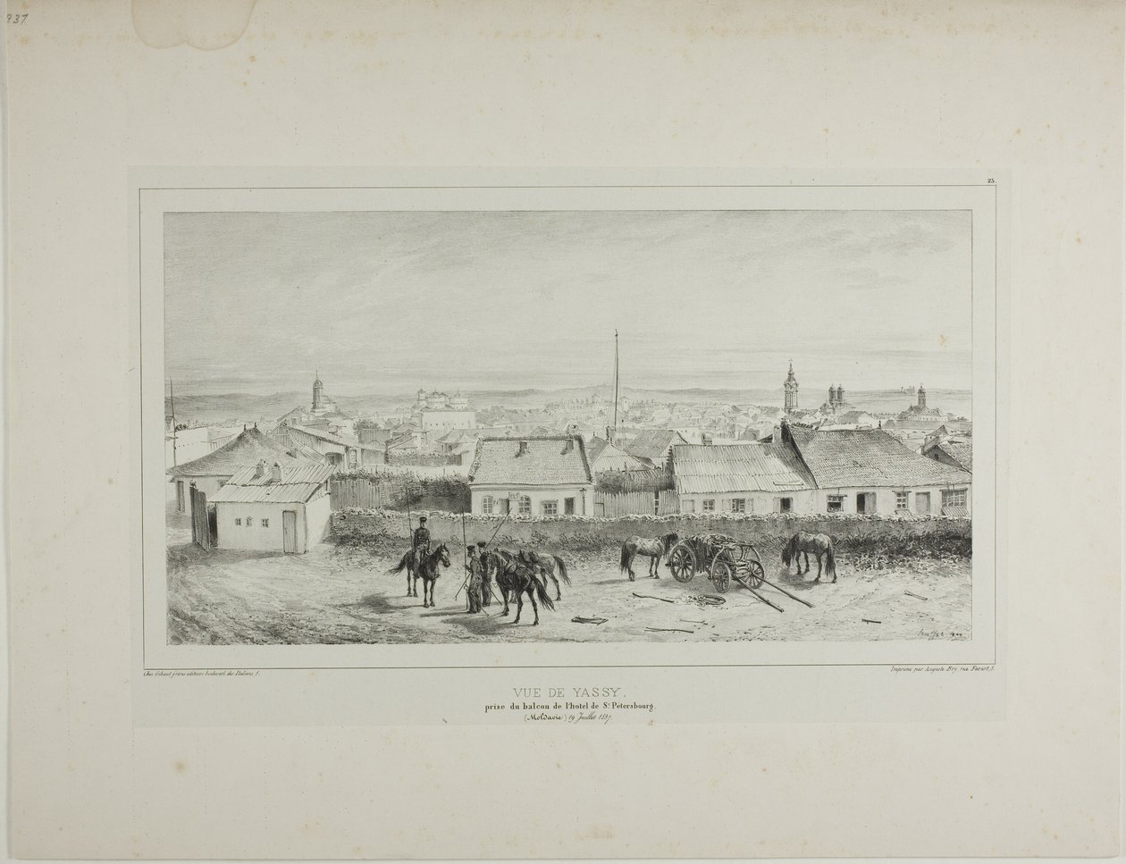 View of Yassy Taken from the Balcony of the St. Petersburg Hotel, Moldavia, July 19, 1837 by Denis Auguste Marie Raffet