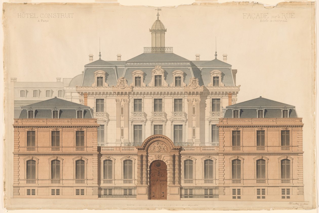 Presentation Drawing of the Hôtel de Camondo by Denis Louis Destors