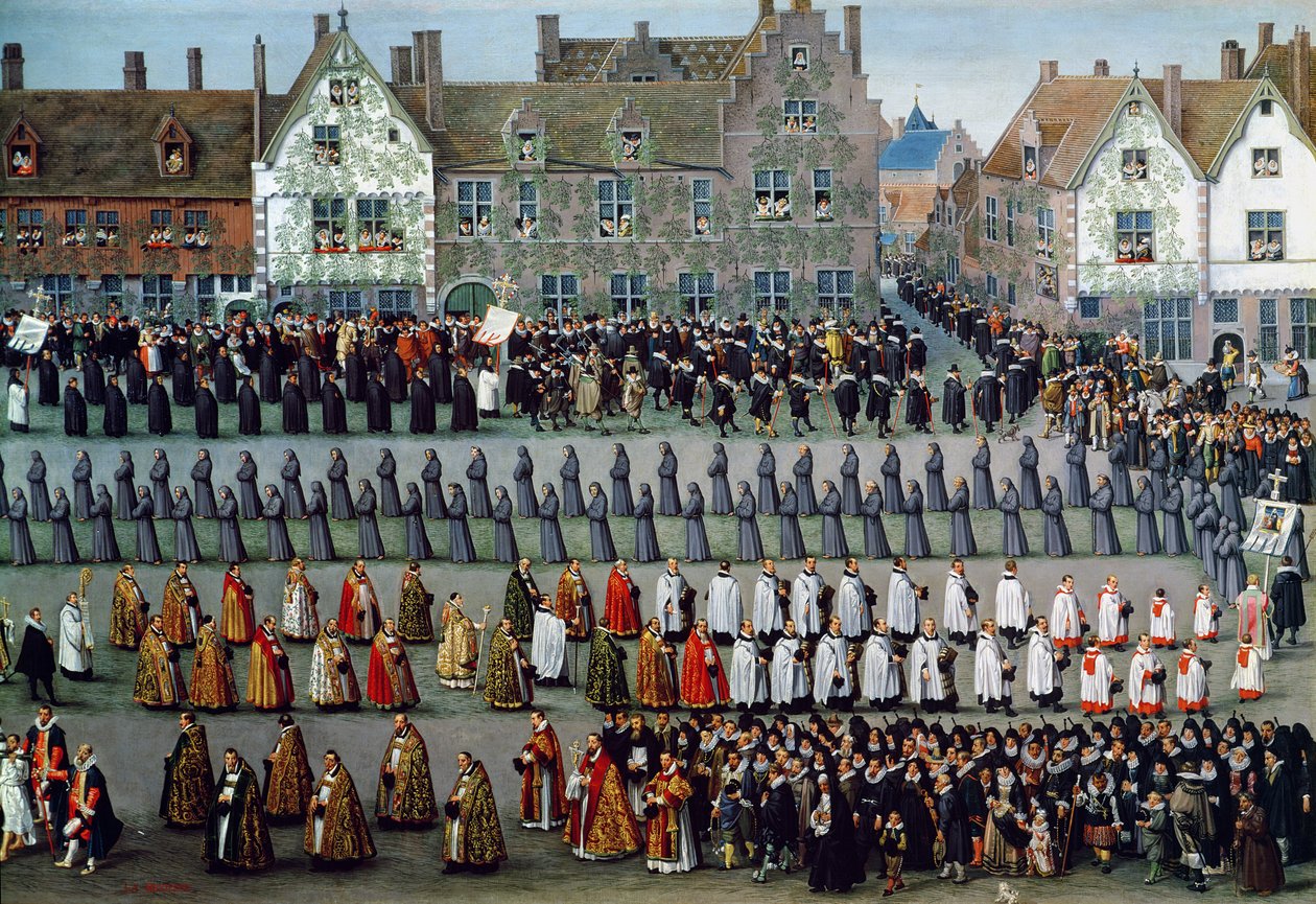 The Triumph of the Archduchess Isabella (1556-1633) in the Ommegang in Brussels, 31st May 1615, 1616 (detail) by Denys van Alsloot