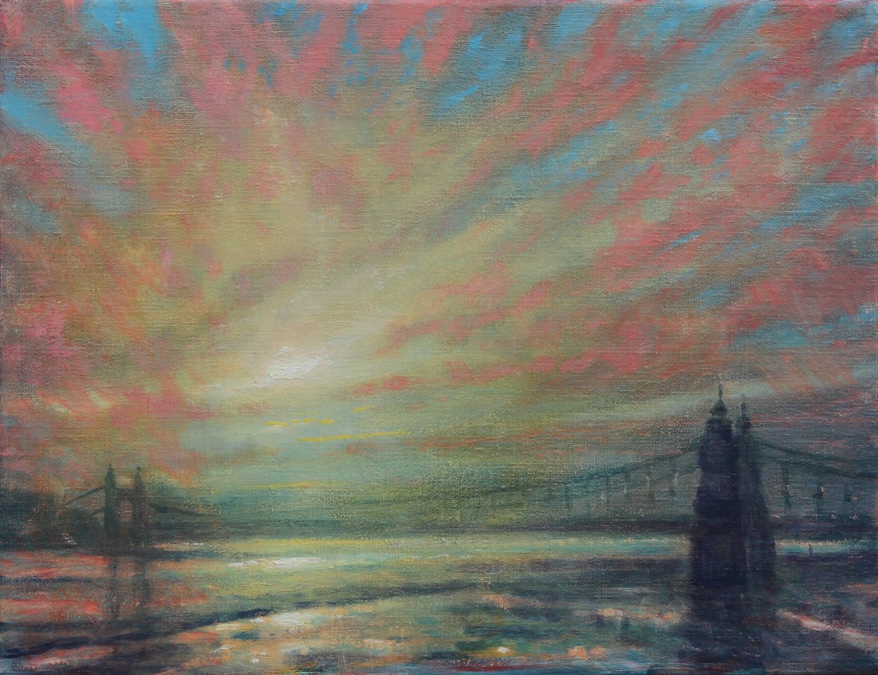 Sunset At Hammersmith Bridge by Derek Hare