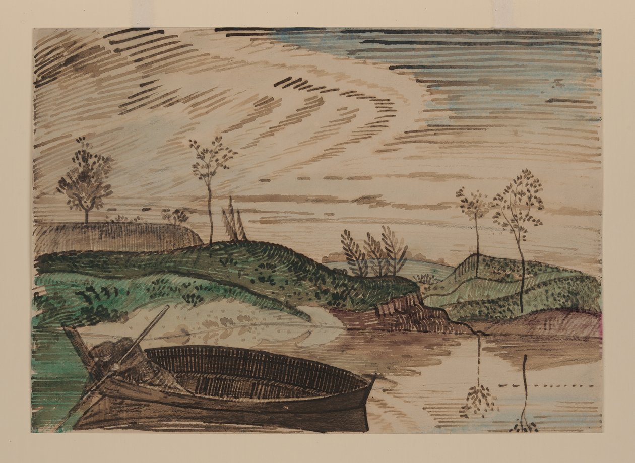 On the Bsura River, Poland, c.1915 by Derwent Lees