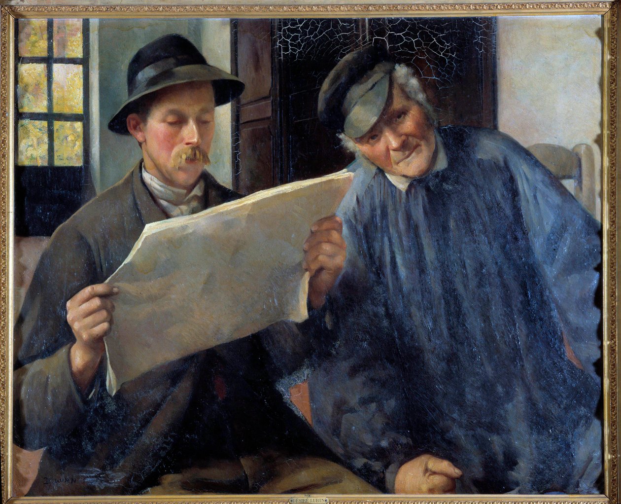 News Reading the Newspaper by Desire Lubin