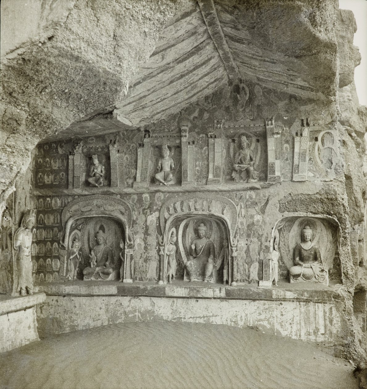 Statues of Buddhas and Bodhisattvas, Cave 259, North Wall, Dunhuang Caves, China by Desmond Parsons