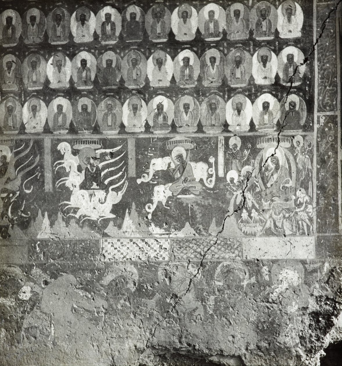 The Thousand Buddhas and Nidāna of Lady Sumati, Cave 275, North Wall, Dunhuang Caves, China by Desmond Parsons