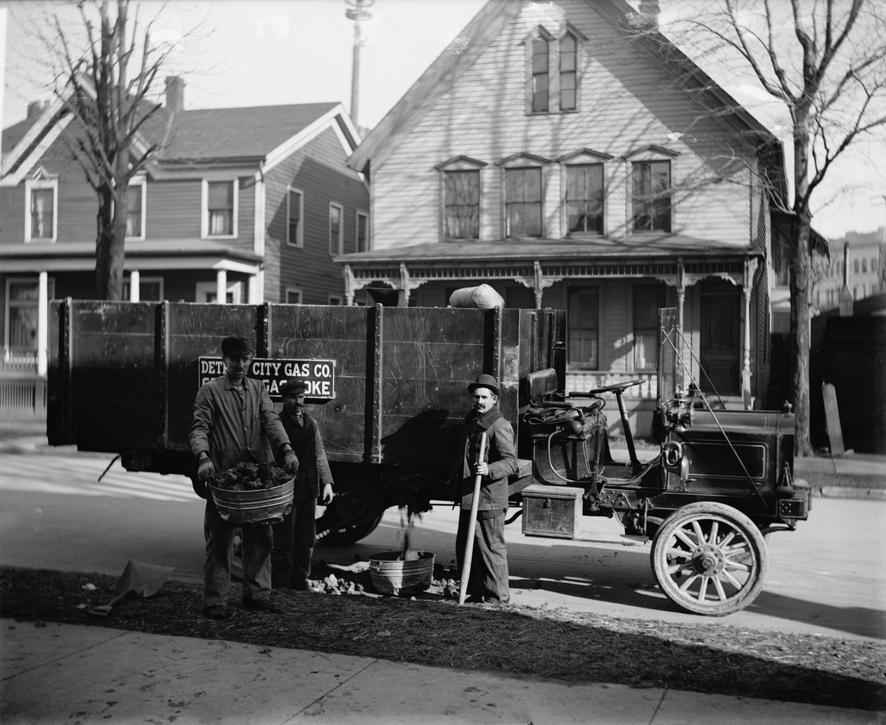 Coke Delivery Wagon and Workers, Detroit City Gas Co., Michigan by Detroit Publishing Co.