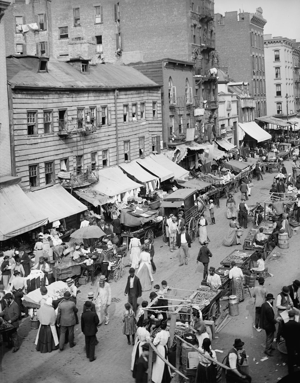 Jewish Market on the East Side, New York, N.Y., c.1890-1901 by Detroit Publishing Co.
