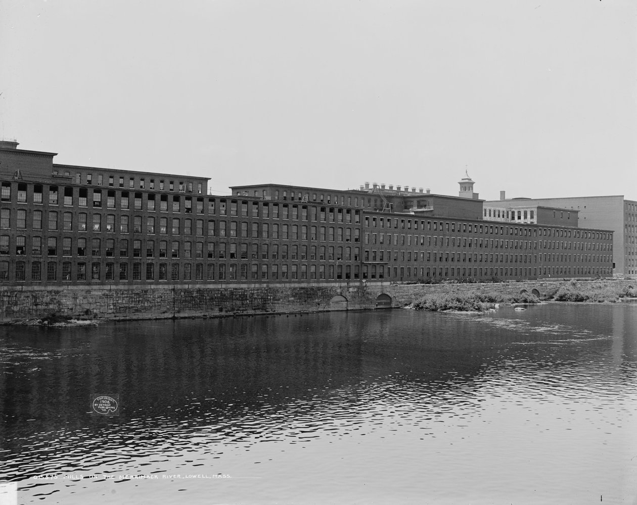 Mills on the Merrimack River, Lowell, Massachusetts by Detroit Publishing Co.