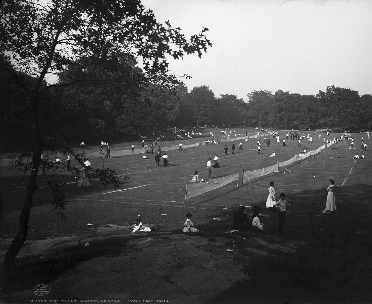 The Tennis Courts, Central Park, New York, c.1904 by Detroit Publishing Co.