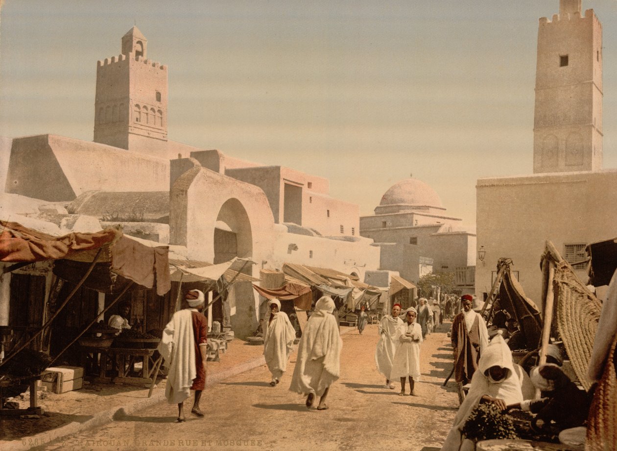 A Mosque in the Principal Street, Kairwan, Tunisia, c.1899 by Detroit Photographic Co.