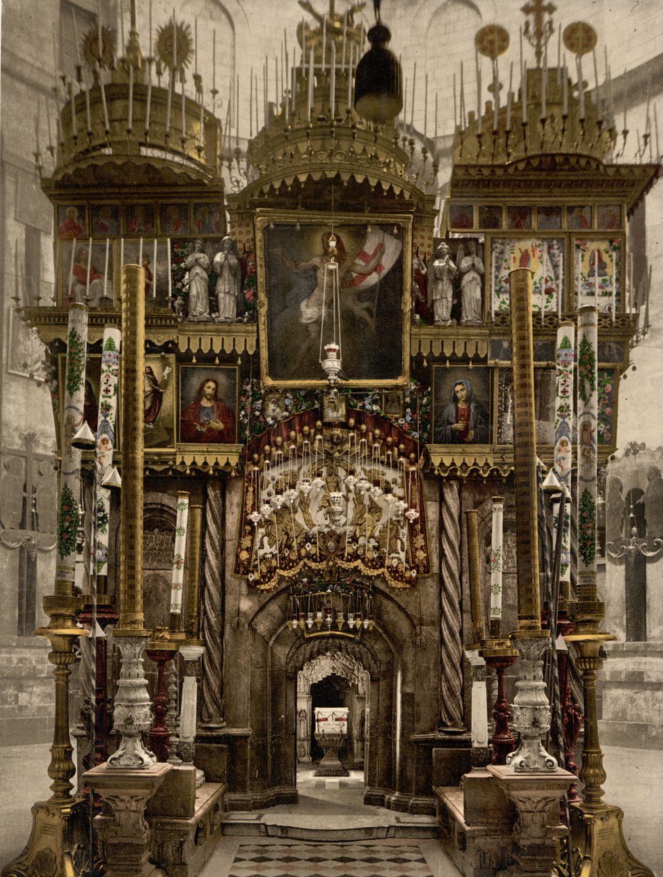 The Interior of the Holy Sepulchre, Jerusalem, Holy Land by Detroit Photographic Co.