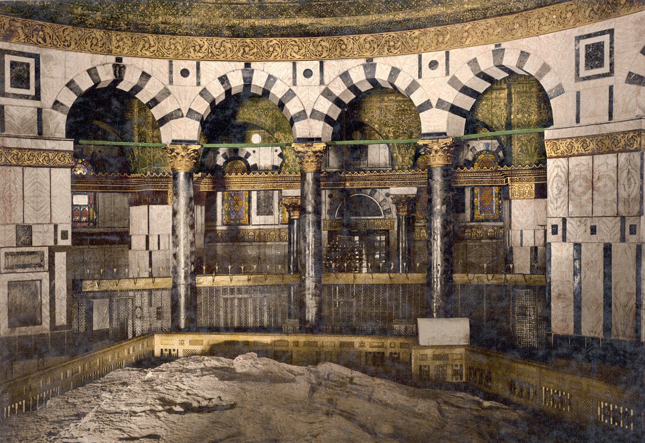 The Rock in the Mosque of Omar, Jerusalem, c.1890-c.1900 by Detroit Photographic Co.