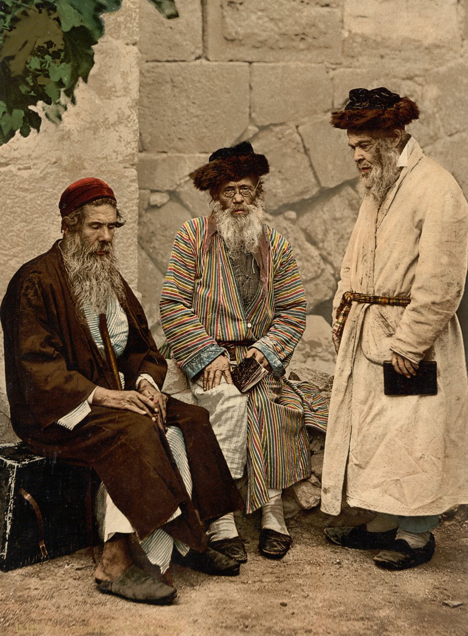 Types of Jews in Jerusalem, Holy Land, c.1890-c.1900 by Detroit Photographic Co.