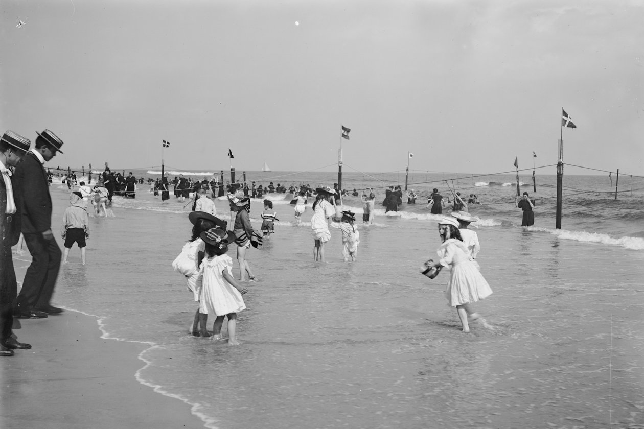 Beach Scene, Rockaway, New York City, USA by Detroit Publishing Co.