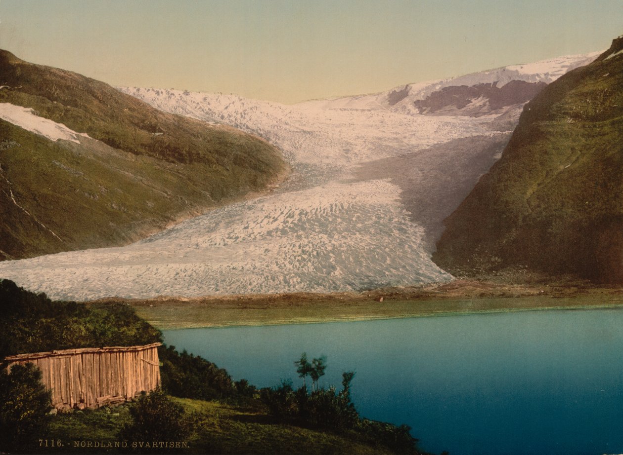 Glacier, Svartisen, Norway, Photochrome Print, c.1900 by Detroit Publishing Co.