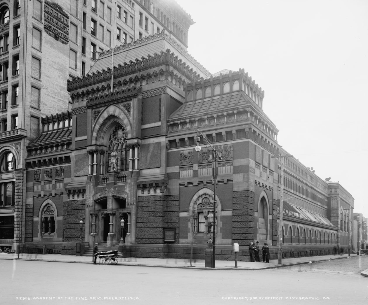 Pennsylvania Academy of the Fine Arts, Philadelphia, Pennsylvania, USA, c.1900 (b/w photo) by Detroit Publishing Co.