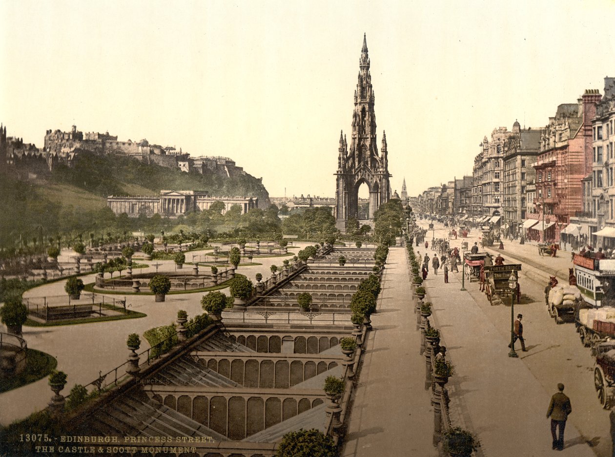 Princes Street, the Castle and Scott Monument, Edinburgh by Detroit Publishing Co.