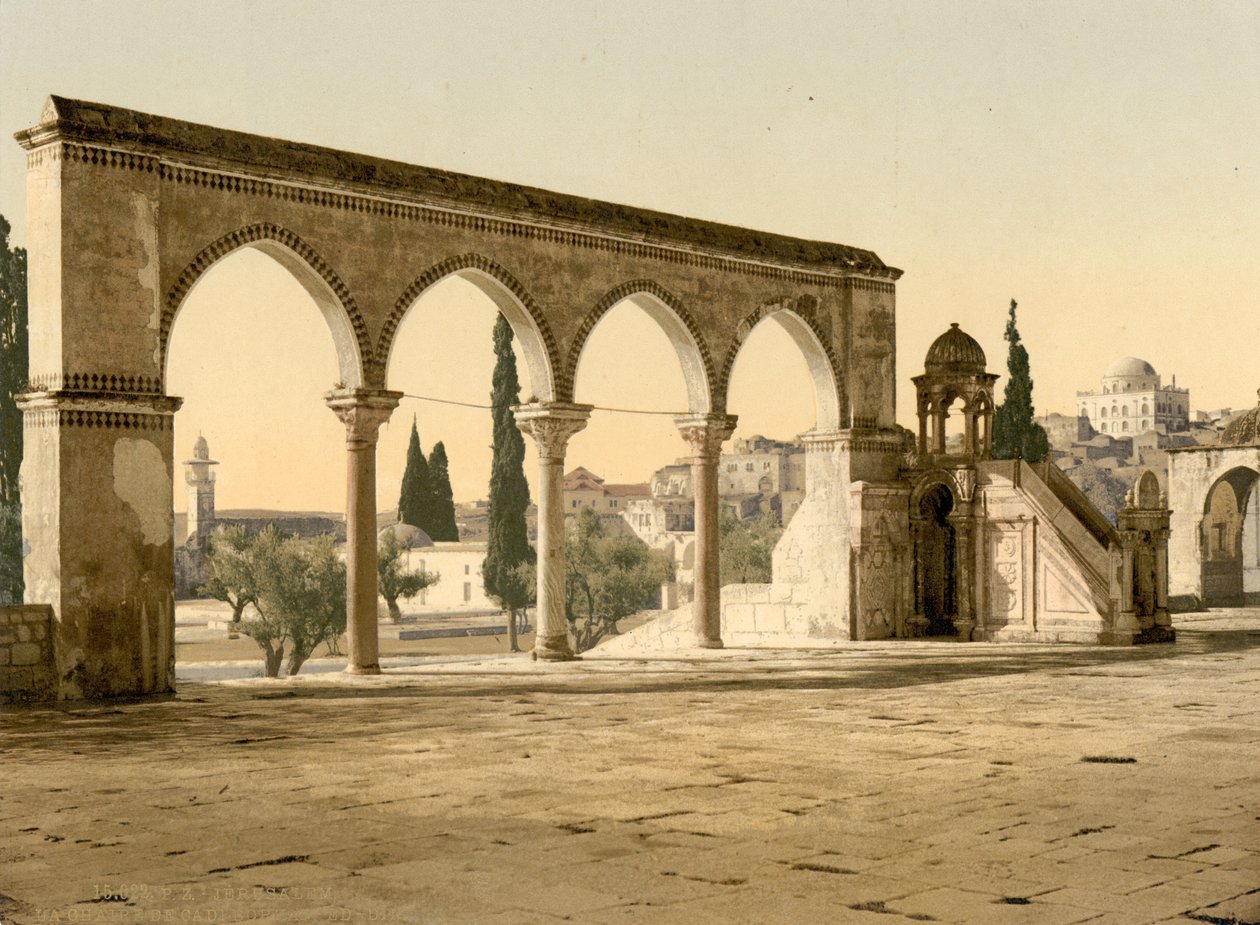 Pulpit of the Cadi Borhan-ed-din, Jerusalem, Holy Land, c.1890-1900 by Detroit Publishing Co.