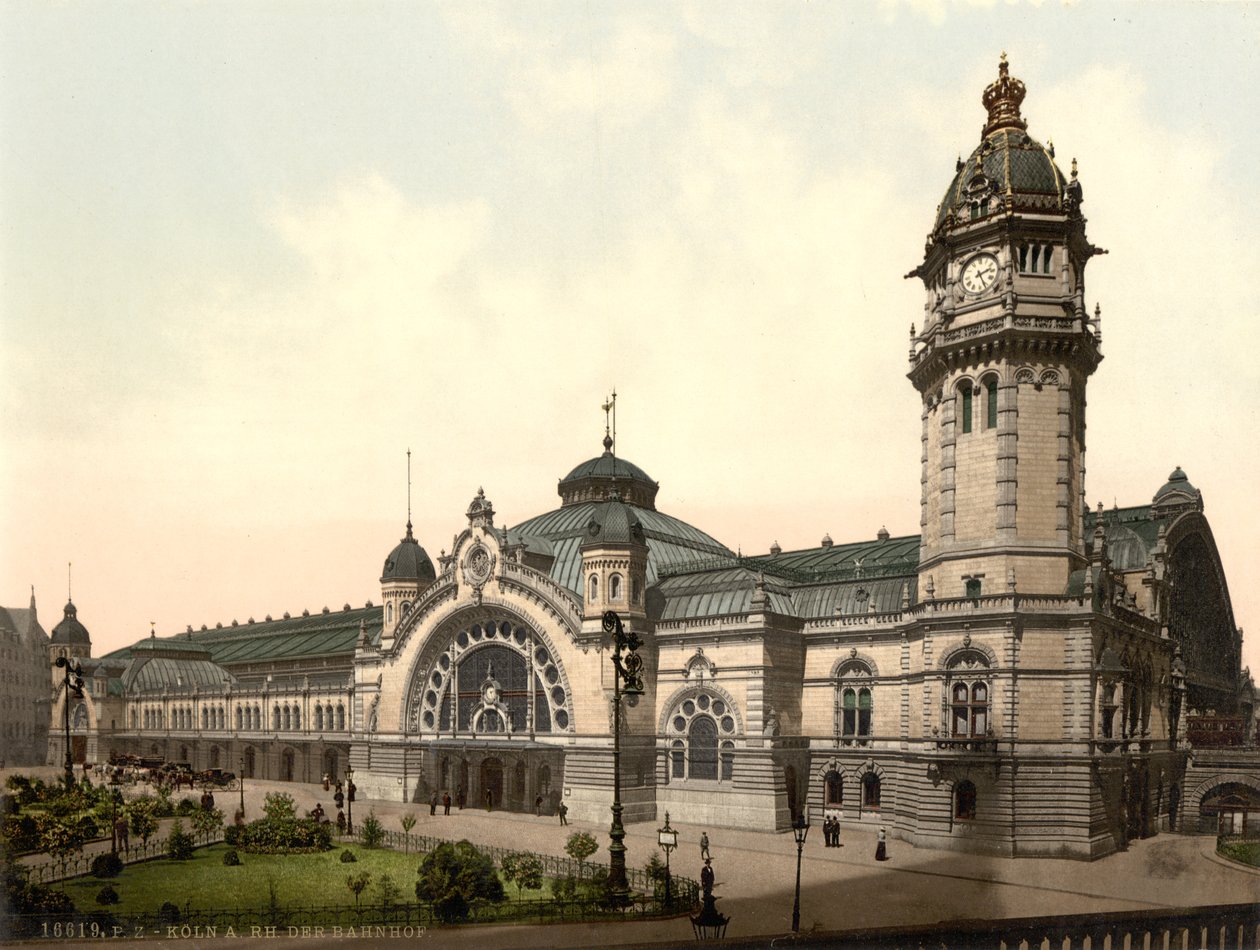 Railway Station, Cologne, Germany by Detroit Publishing Co.