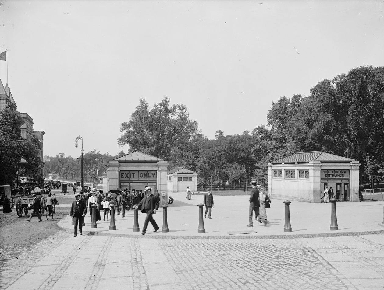 Subway Entrance and Exit, Boston Common, Boston, Massachusetts, USA, c.1900 by Detroit Publishing Co.