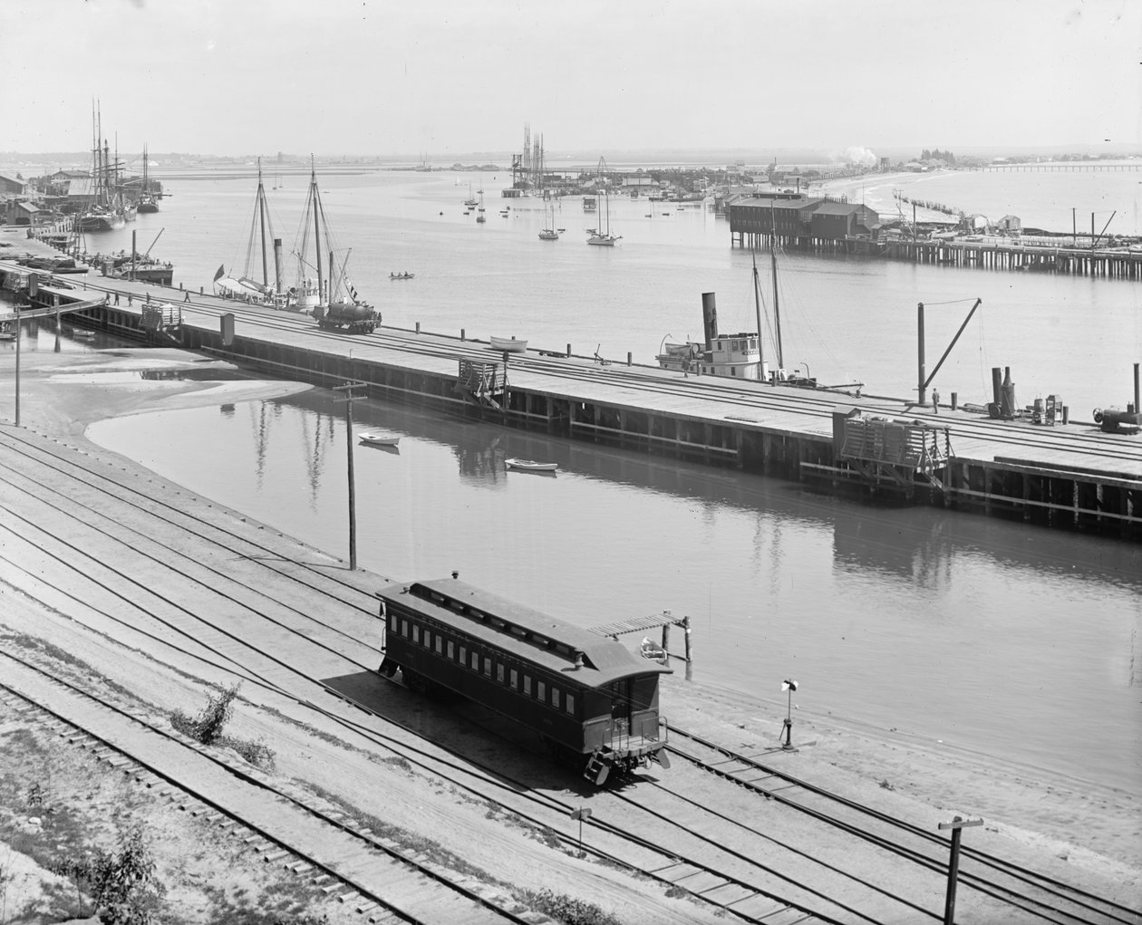 The Harbor, San Pedro, California, c.1880-99 by Detroit Publishing Co.