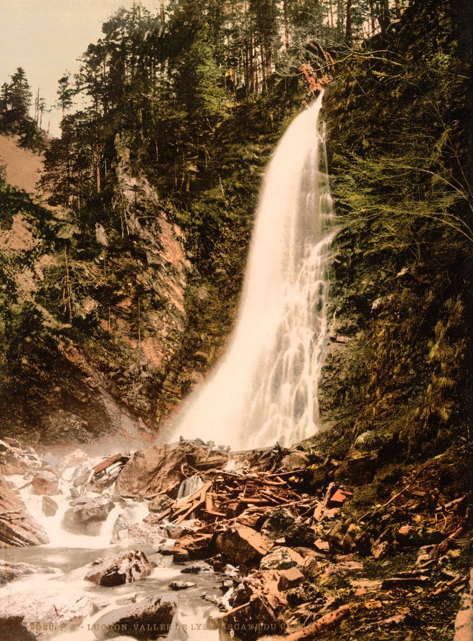 Valley of Lys and Cascade de Cocur, Luchon, Pyrenees, France, c.1890-1900 by Detroit Publishing Co.